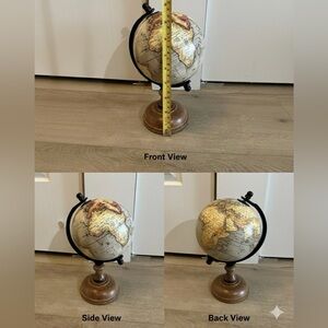 Vintage Style Globe with Wooden Base